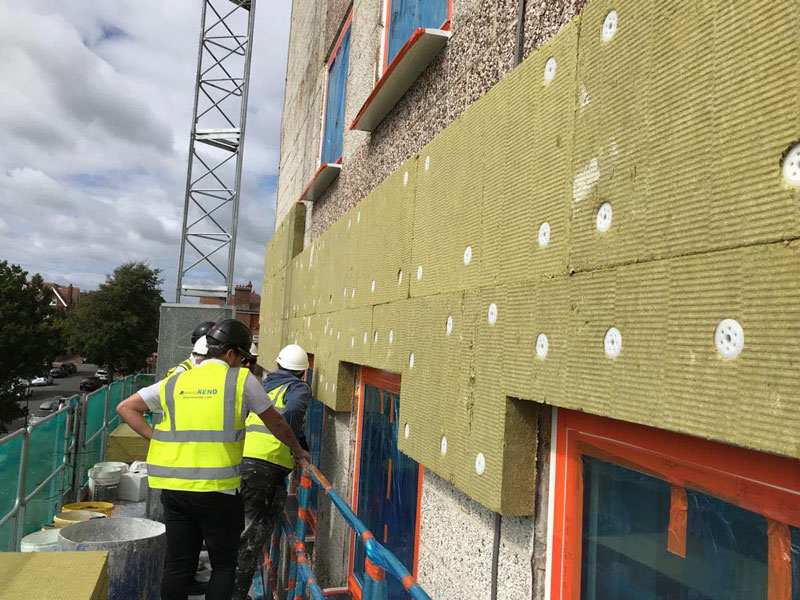 Southcliffe Tower renovation - Baumit wall insulation applied externally